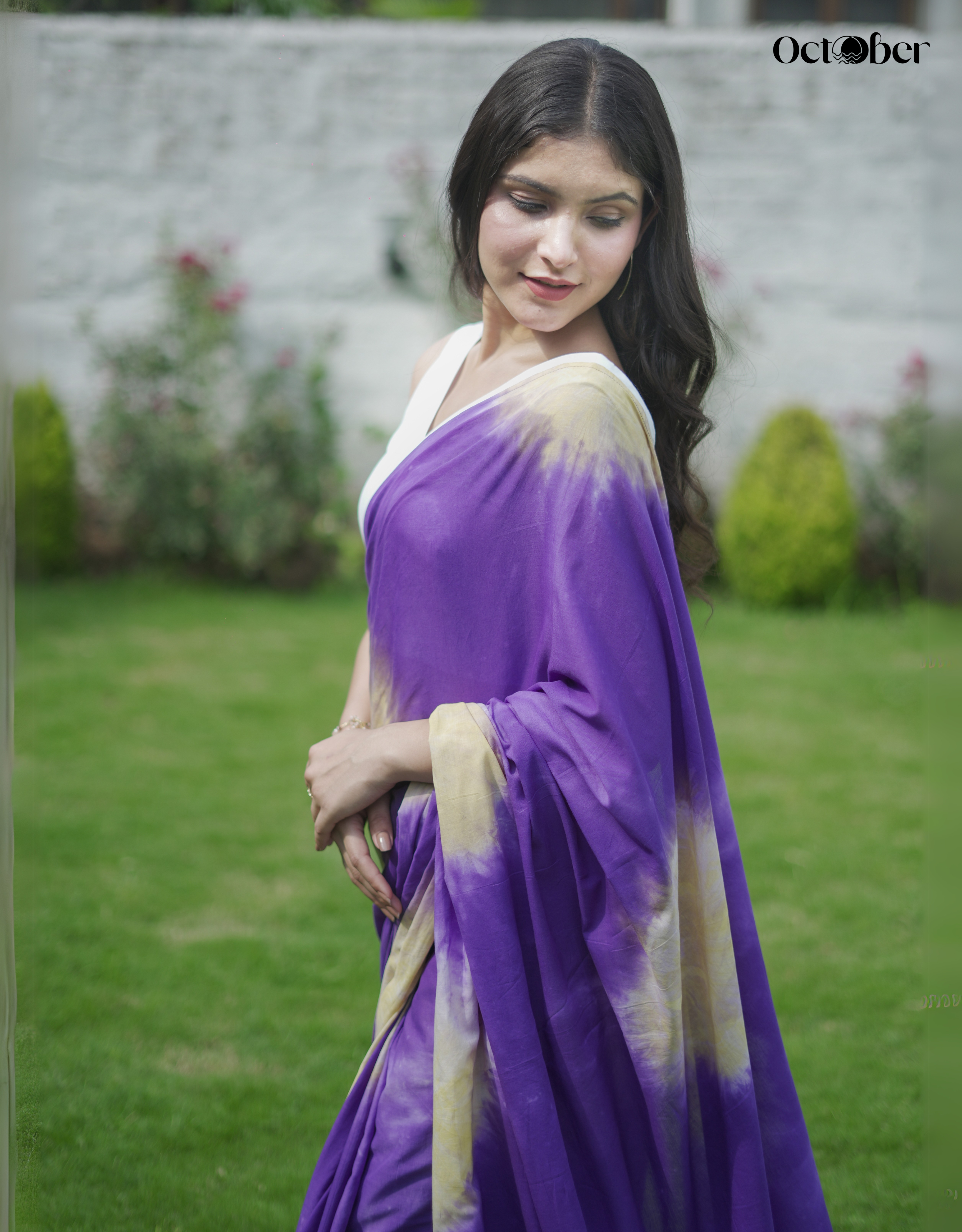 Grape Fruit Cotton Tye & Dye Saree