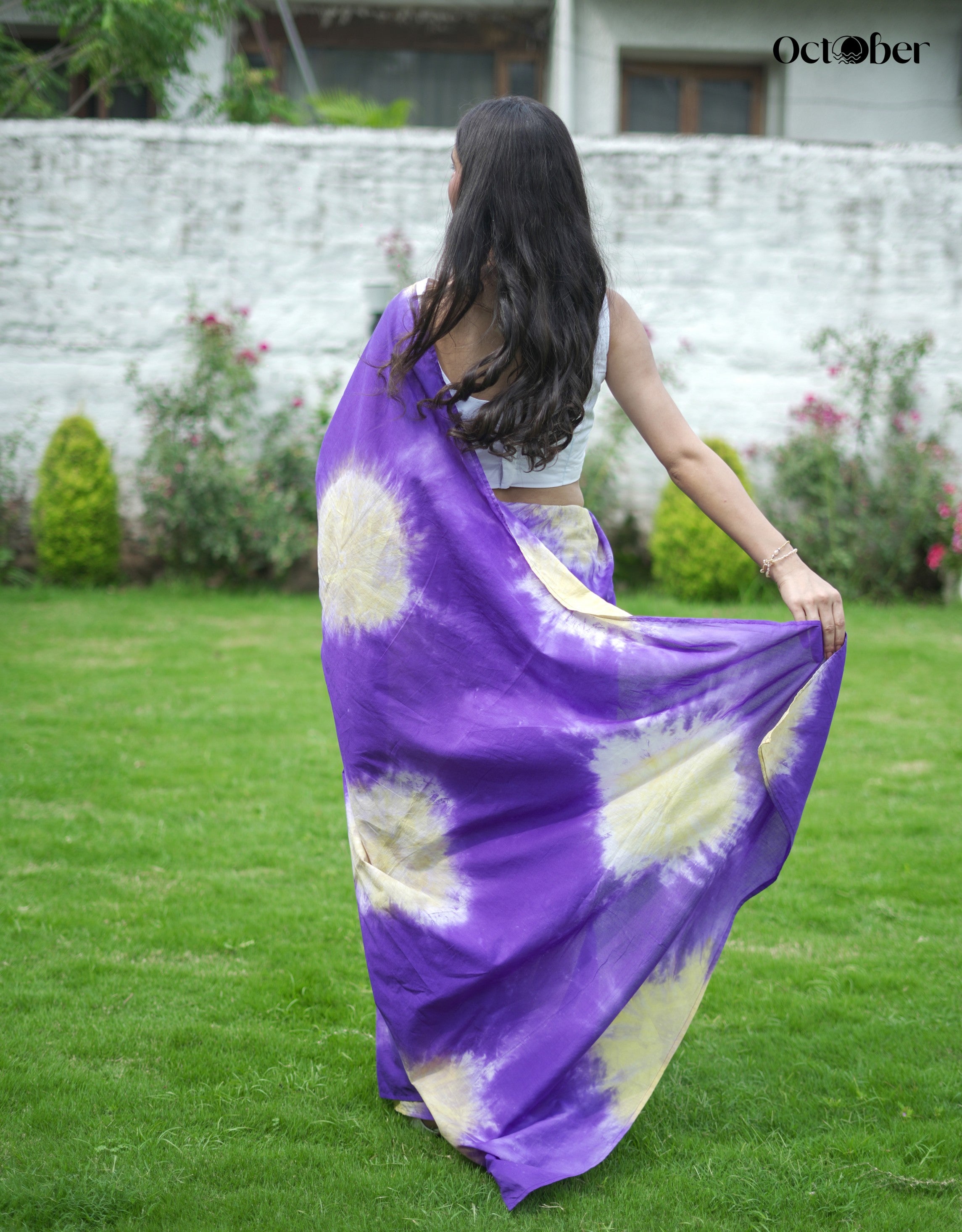 Grape Fruit Cotton Tye & Dye Saree