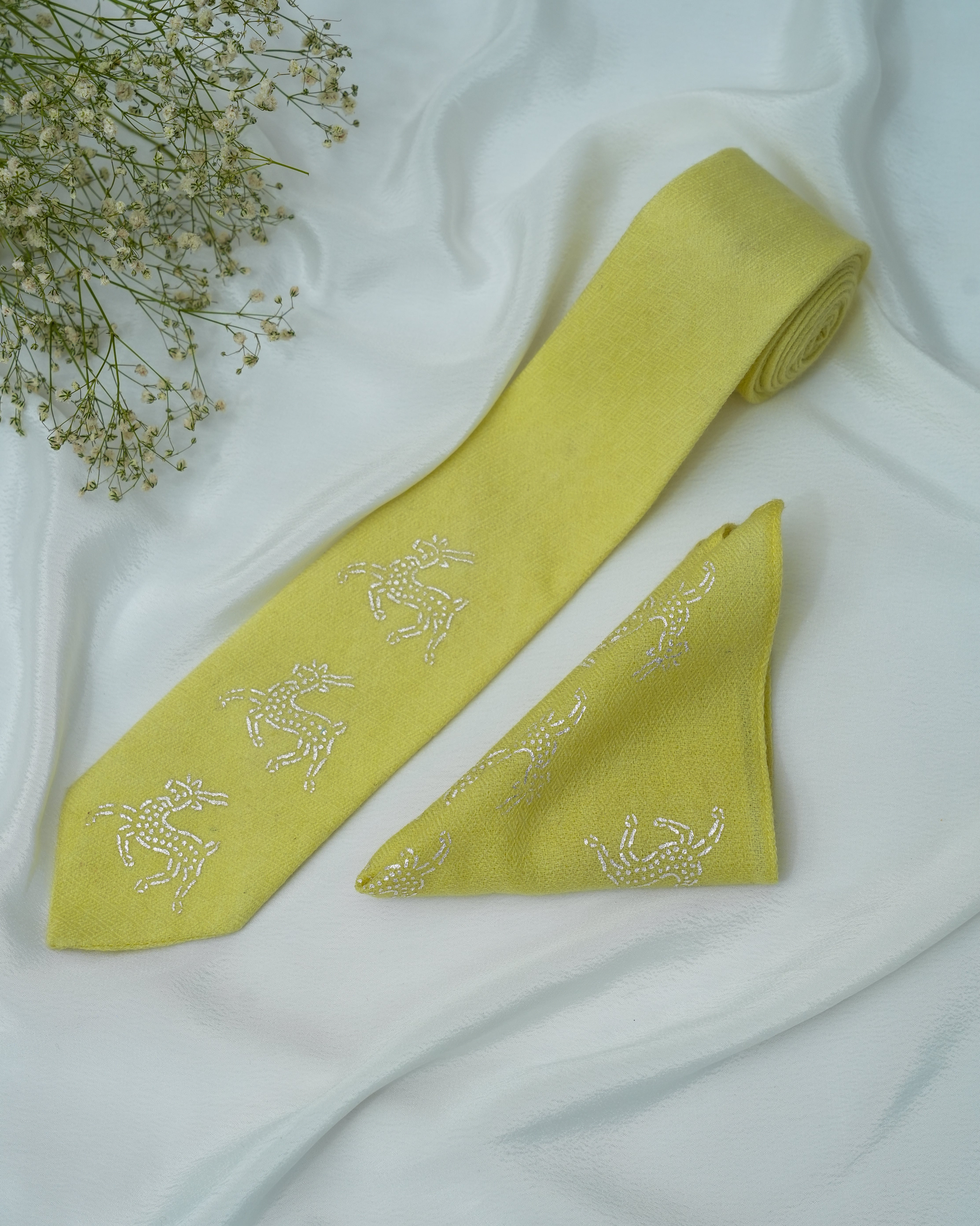 Pure Pashmina Lime Tie & Pocket Square