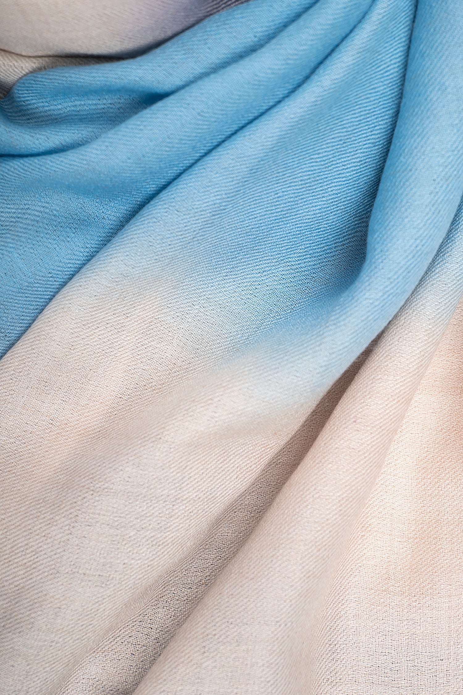 Blue & Lilac Pure Pashmina Scarf - Ombré - Sky