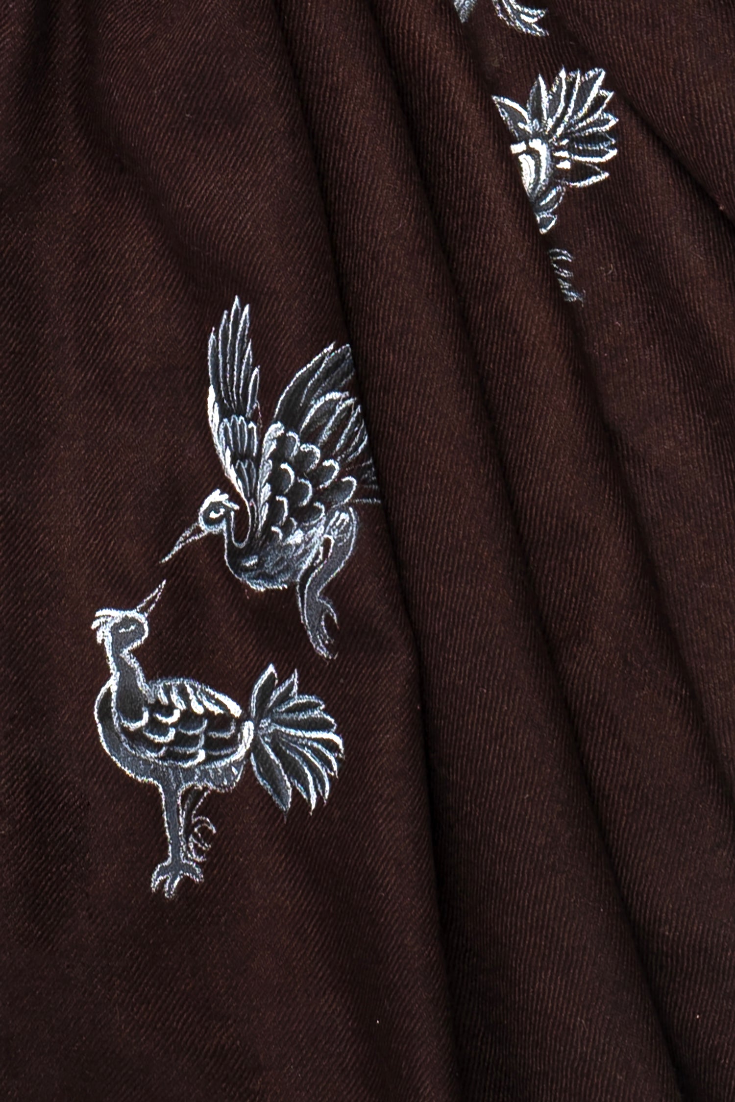 Brown Pure Pashmina Hand-Painted Scarf - Songs of Freedom