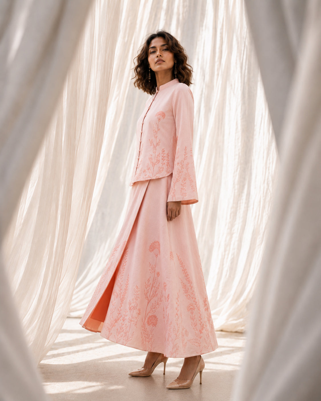 Winter Bloom —Blush Pink Fine Wool Set