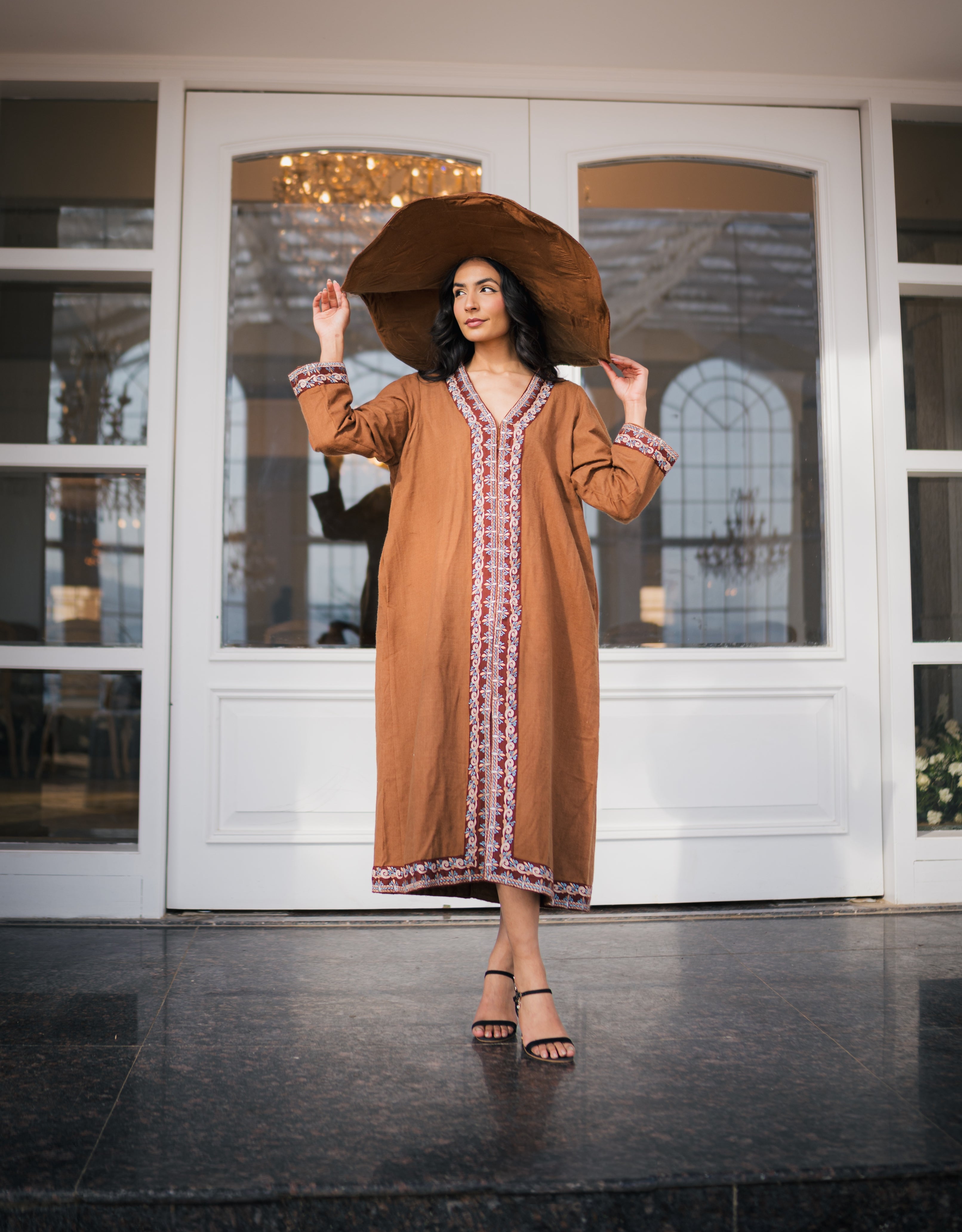 Mocca Embroidered Fine Wool Jacket