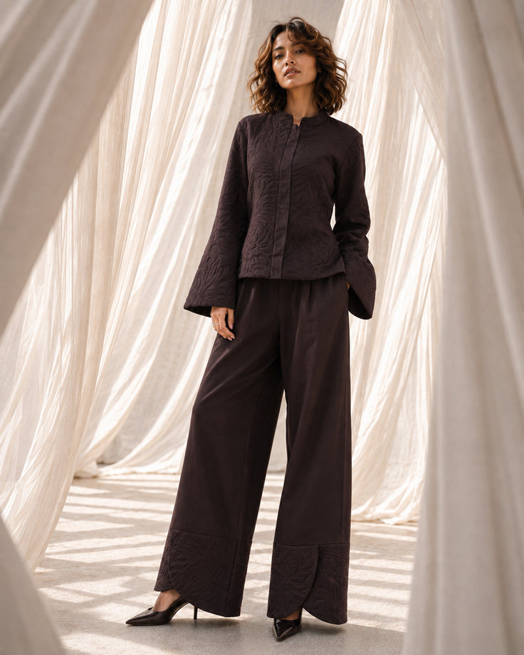 The Old Oak — Chocolate Brown Pashmina Set