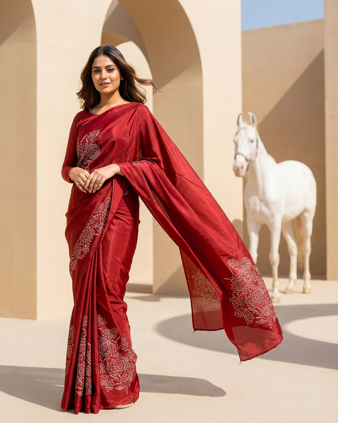 Maroon Real Silver Silk Saree