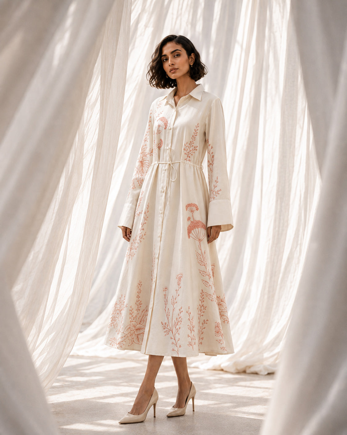 The Herbarium — Ivory Fine Wool Dress