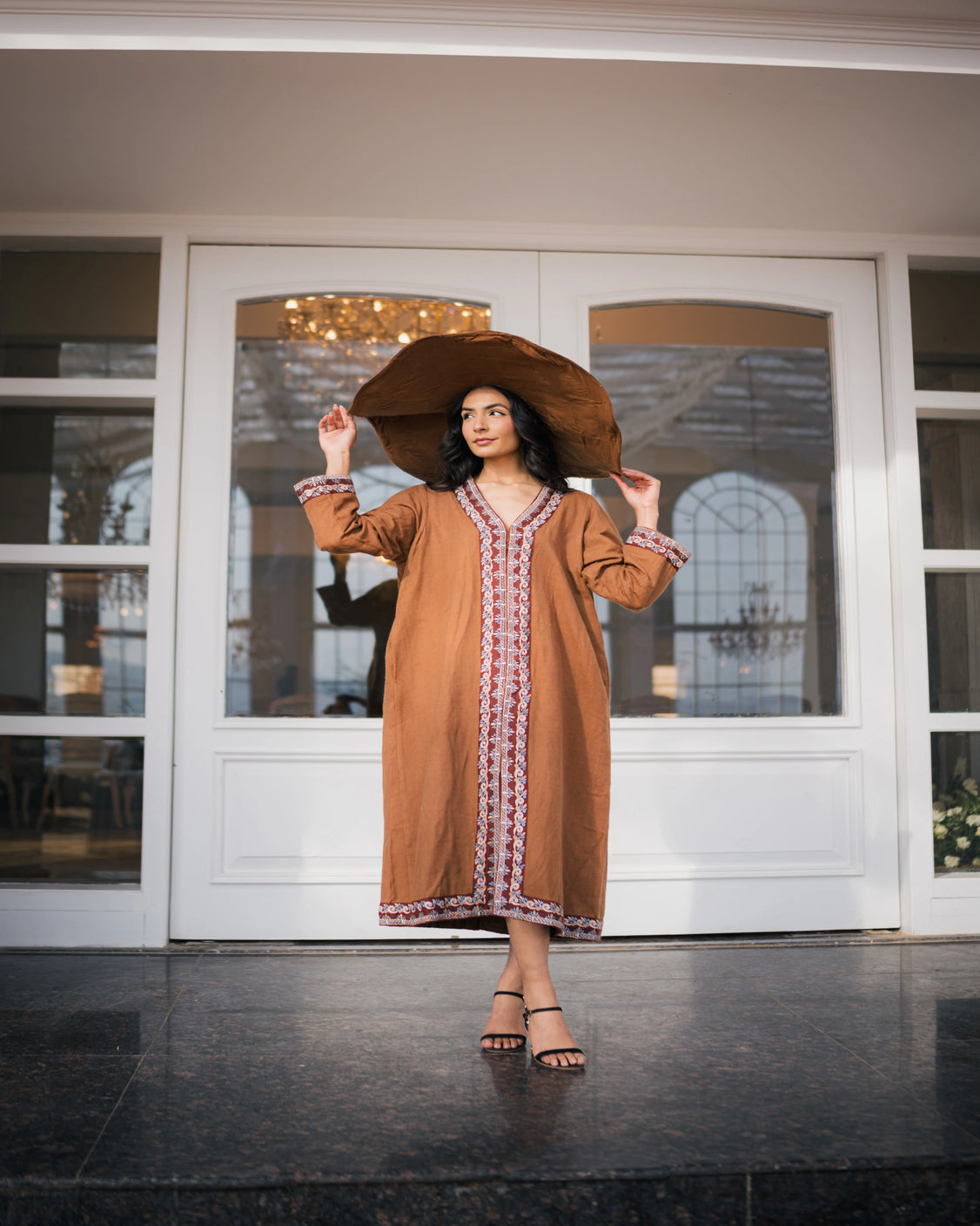 Mocca Embroidered Fine Wool Jacket