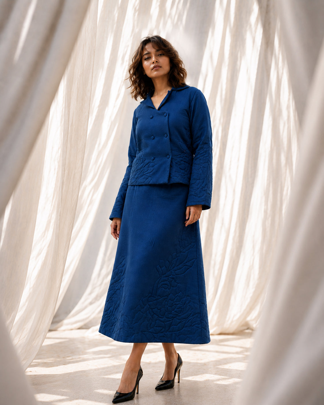 Midnight Garden — Deep Indigo Fine Wool Set