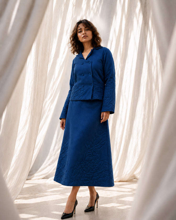 Midnight Garden — Deep Indigo Fine Wool Set