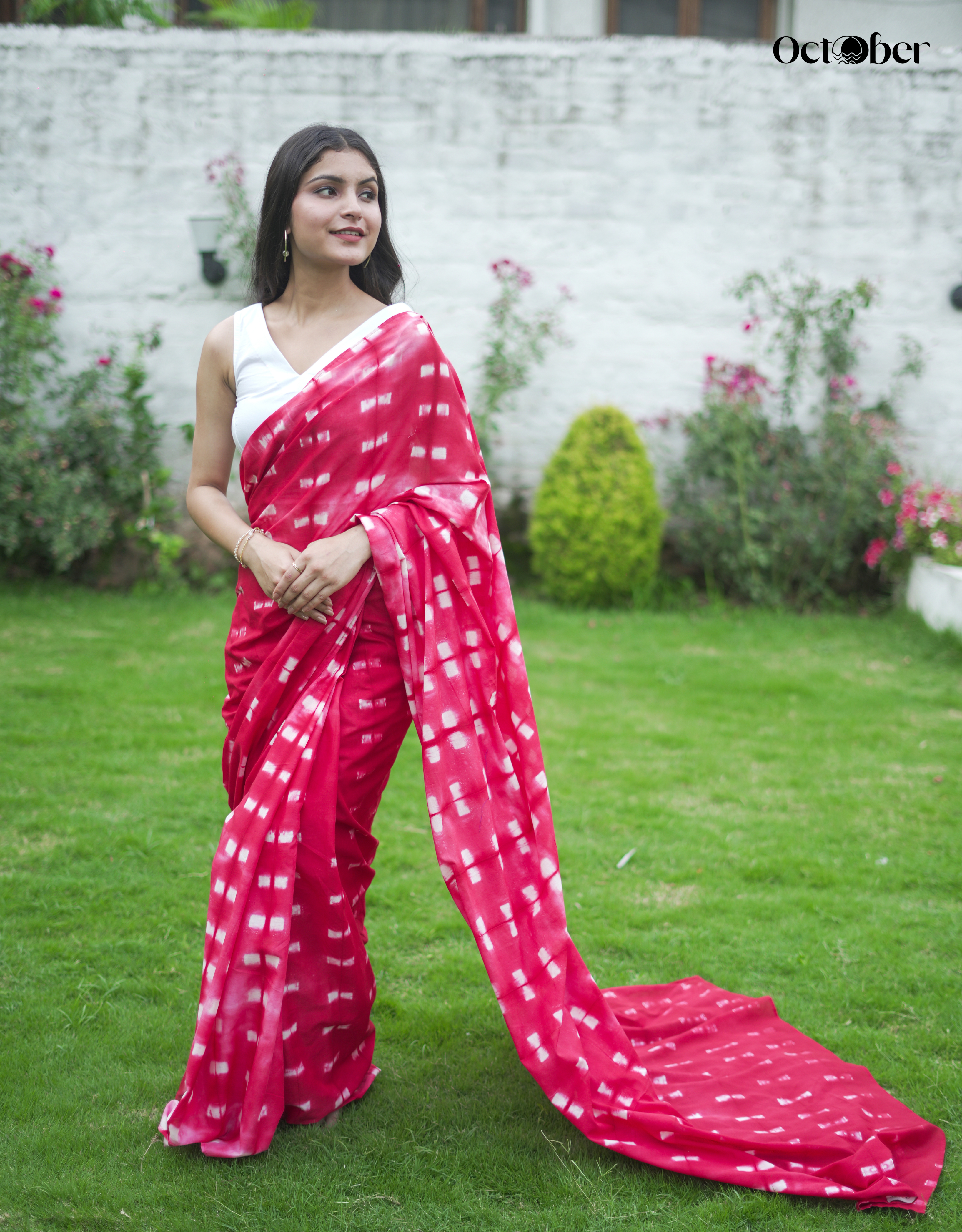 Cherry Cotton Tye & Dye Saree