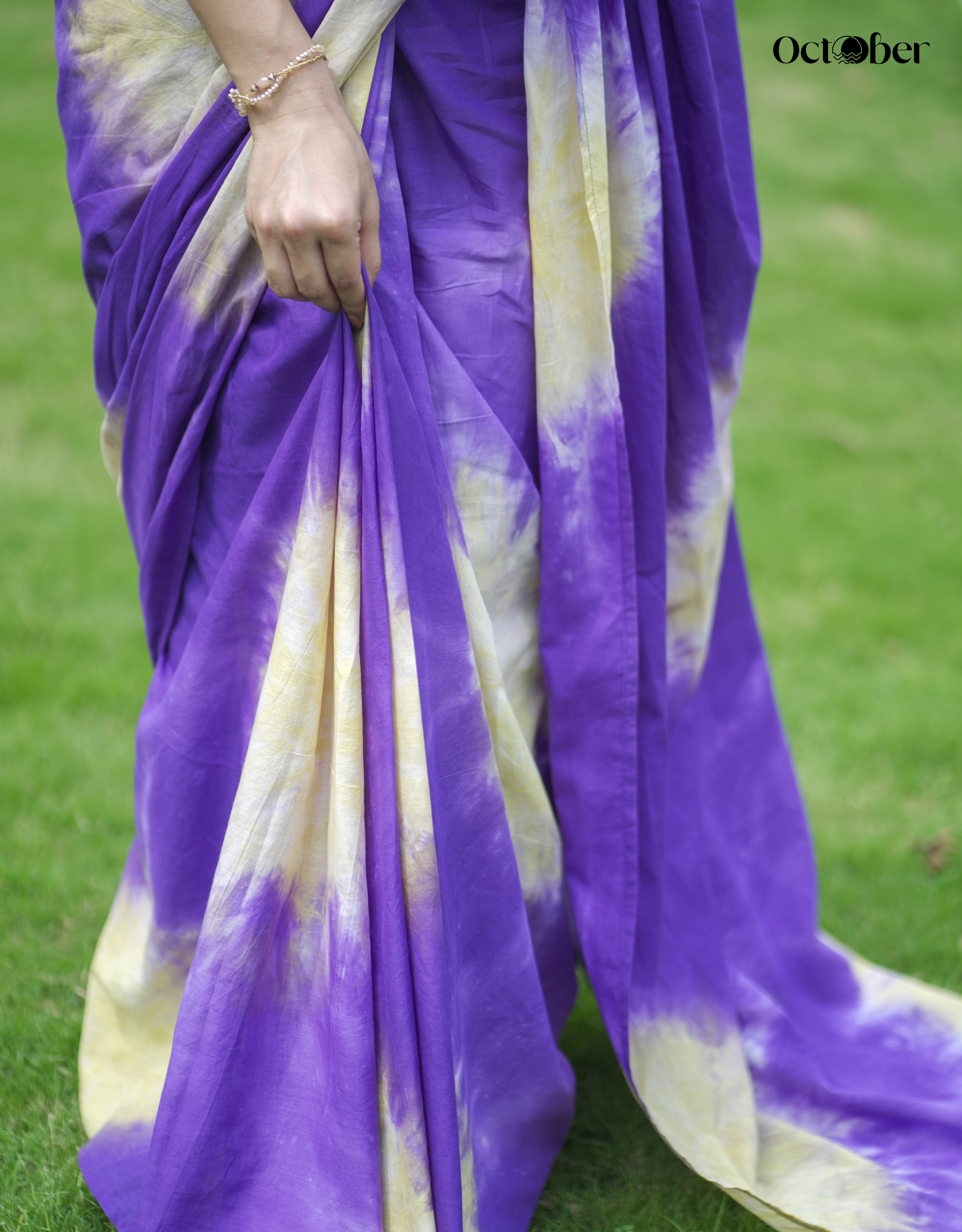 Grape Fruit Cotton Tye & Dye Saree