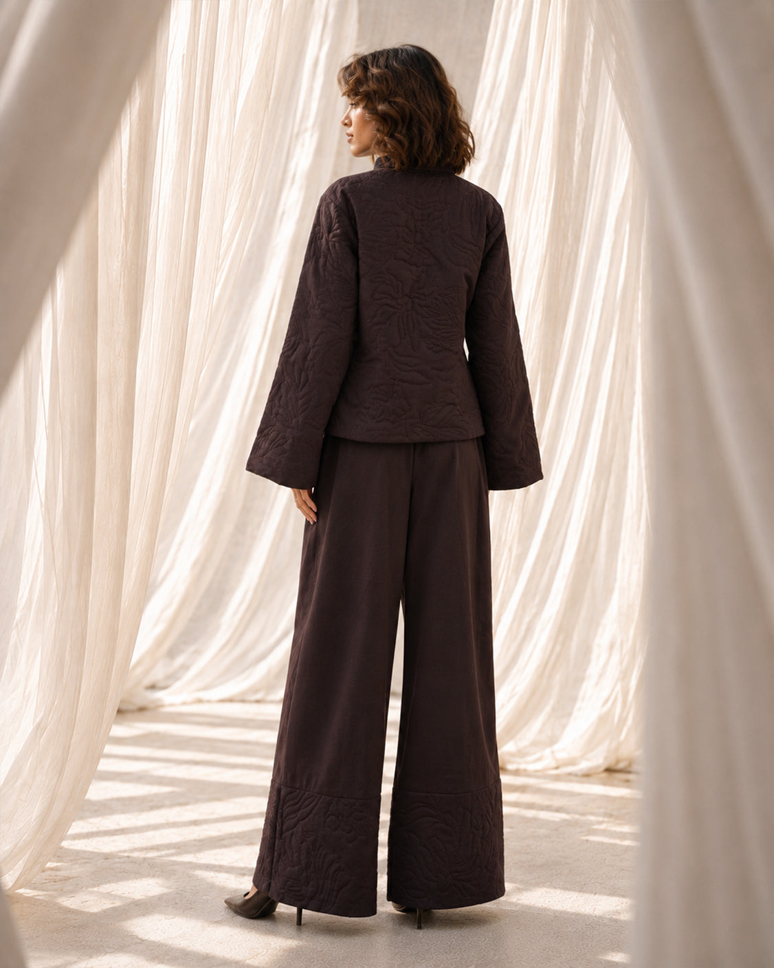 The Old Oak — Chocolate Brown Pashmina Set