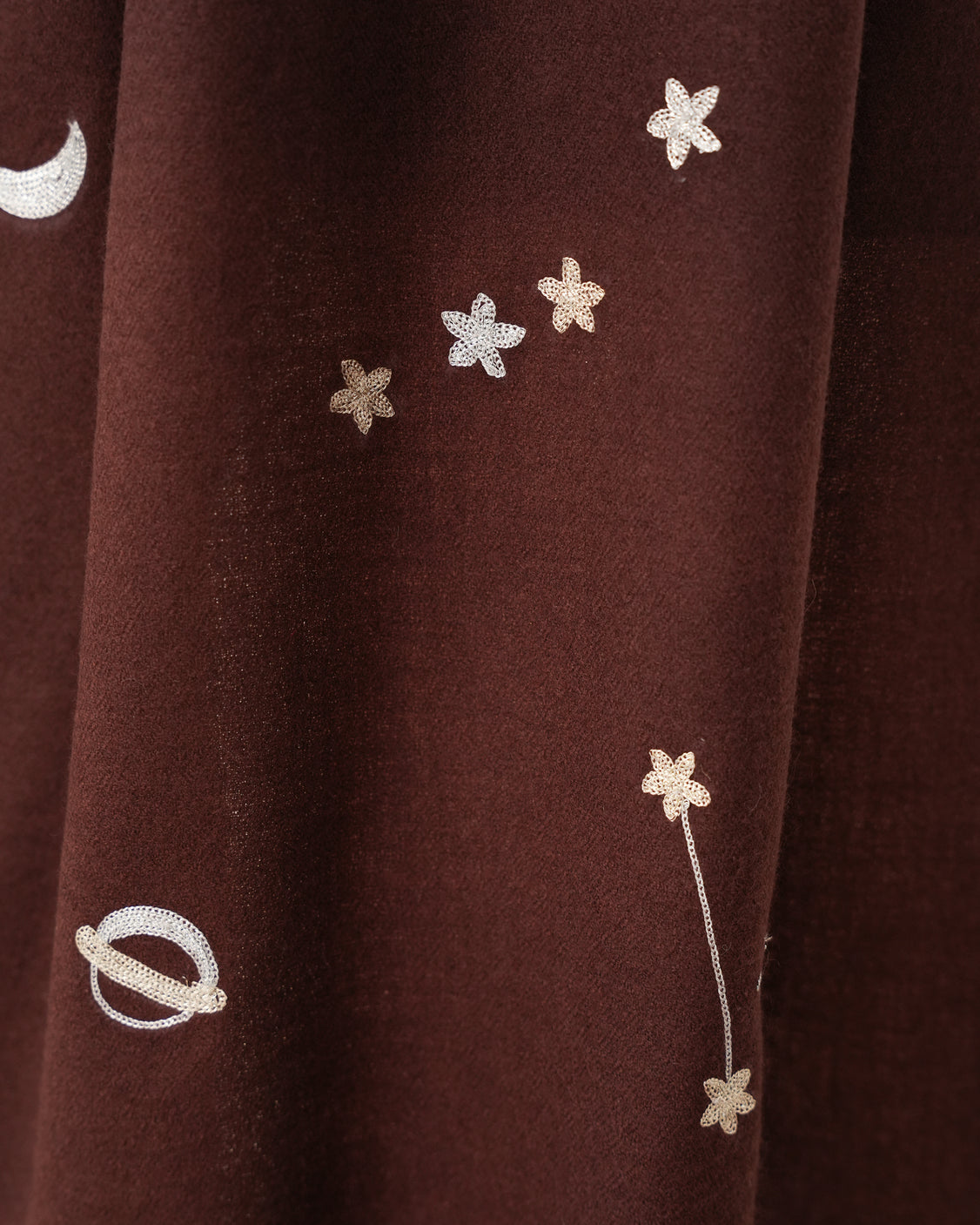 Brown Galaxy, Paani Tila Emb. Pure Pashmina Scarf