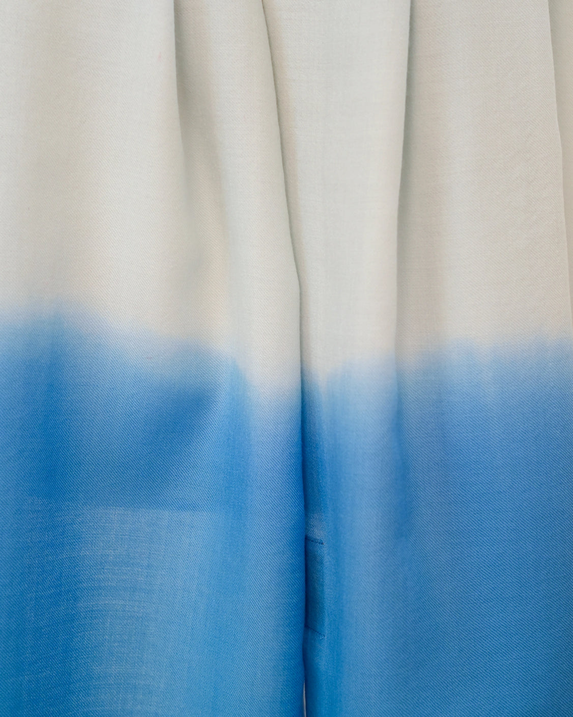 Blue Ombre Fine Wool Scarf
