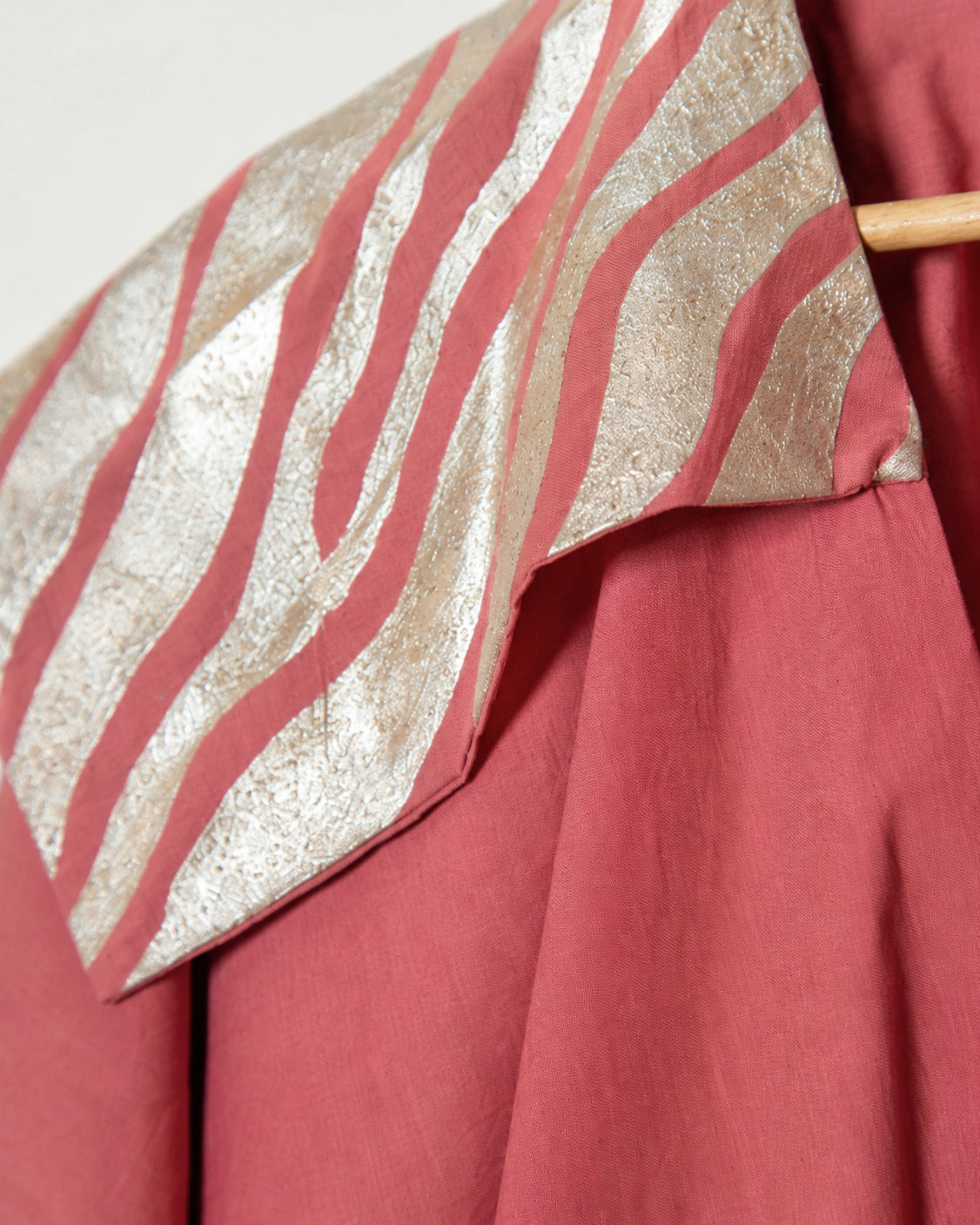 Pink Silver Printed Cotton Cape