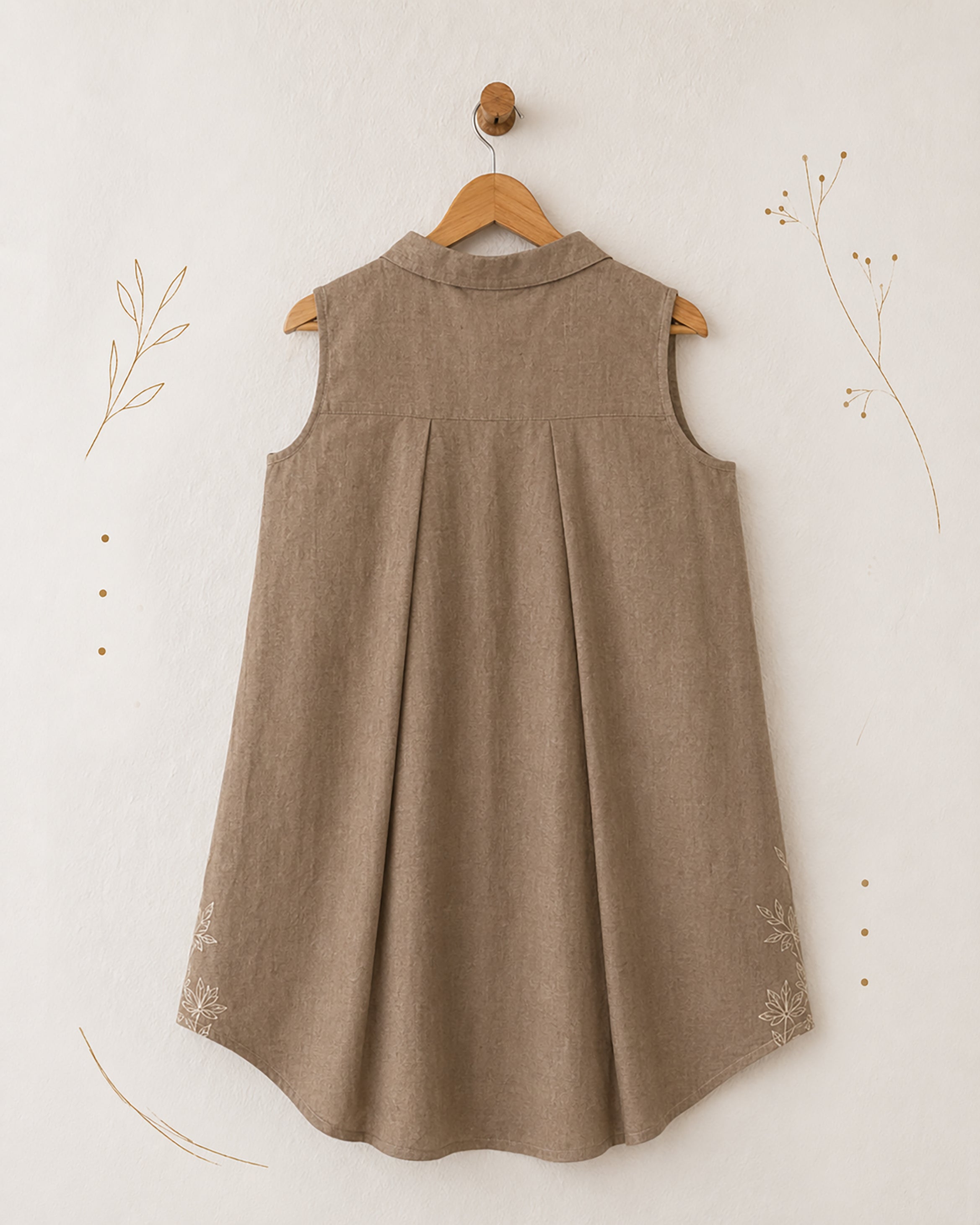 Cotton Handpainted Sleeveless Shirt