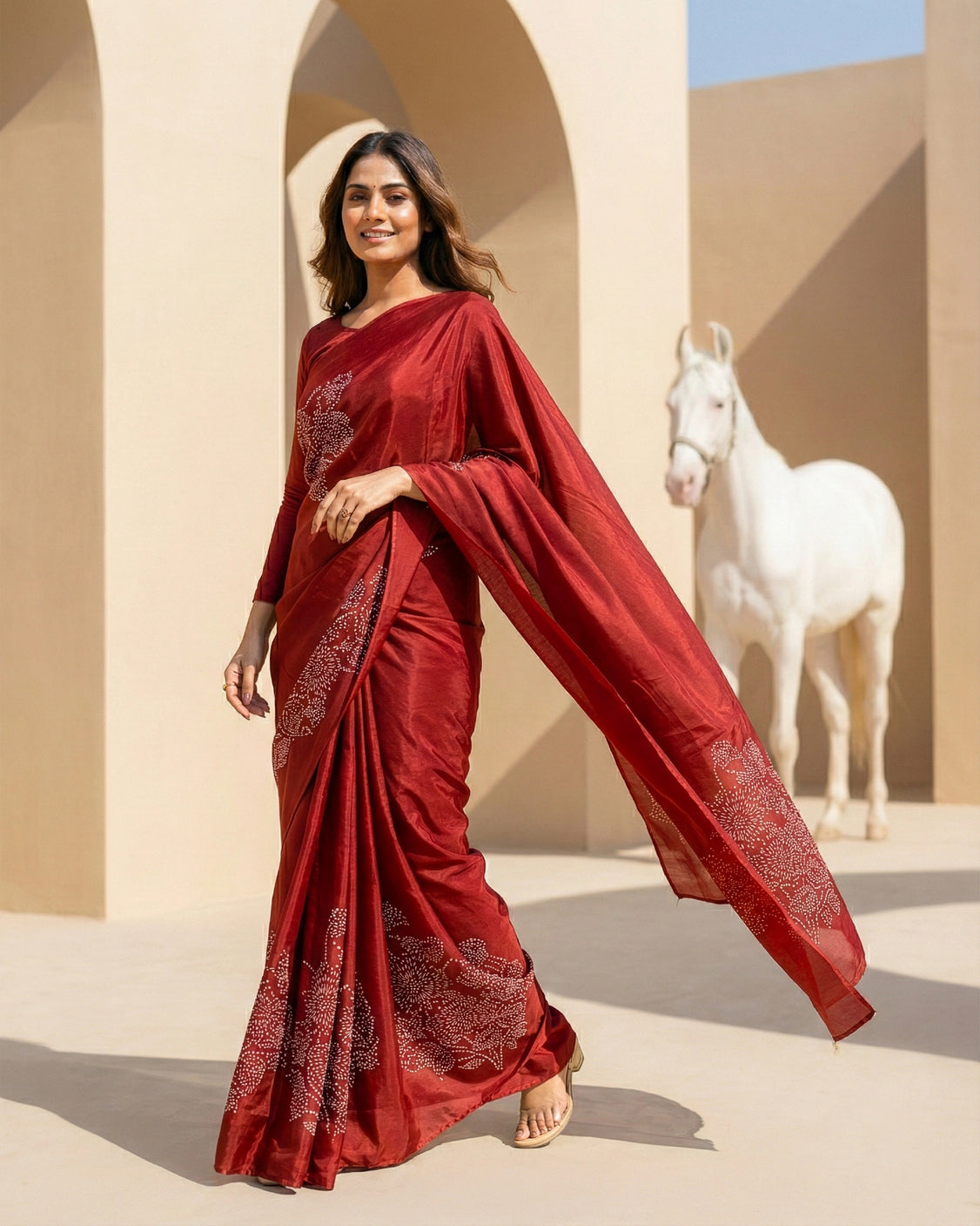 Maroon Real Silver Silk Saree