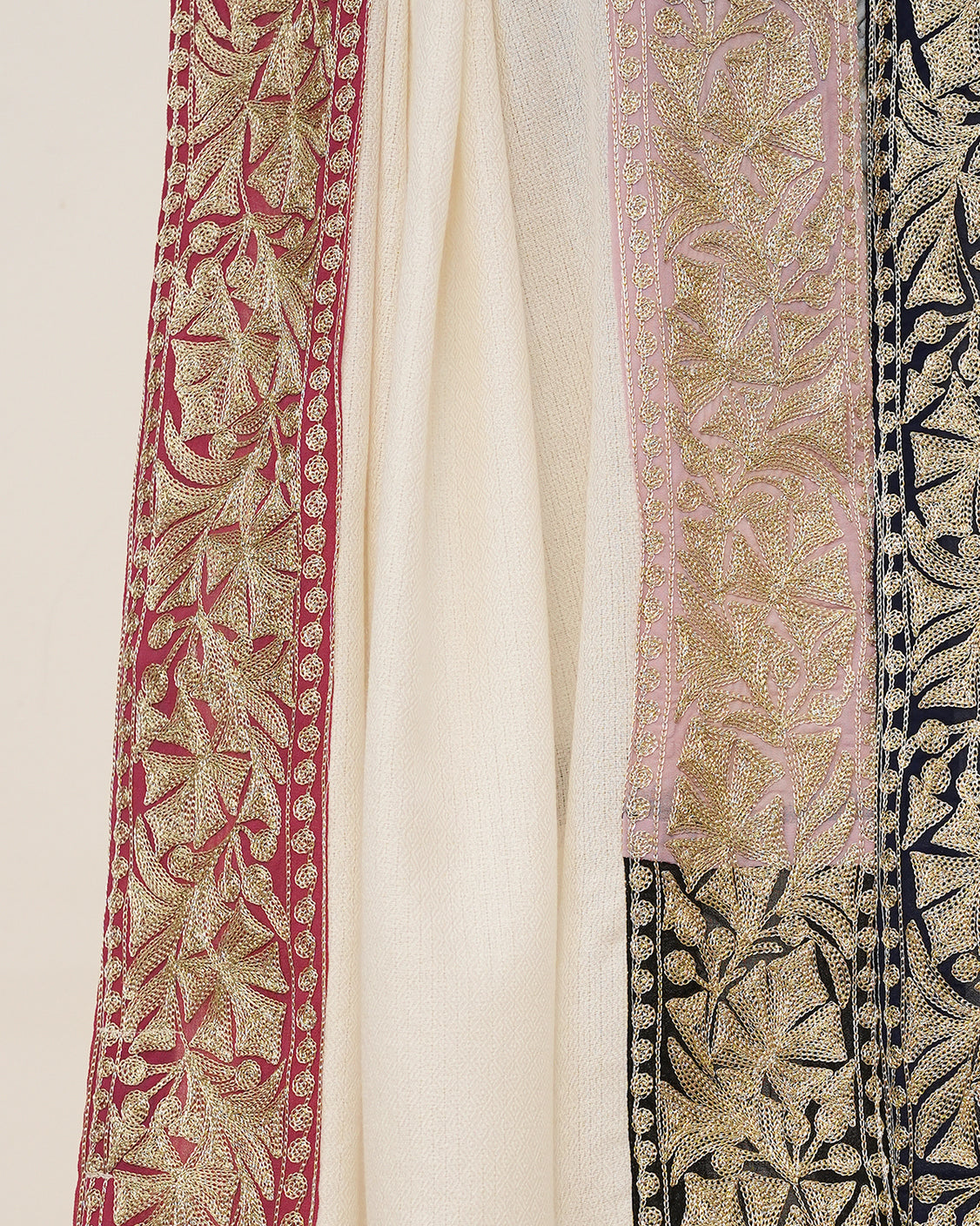 White Coloring Boundaries Pure Pashmina Scarf