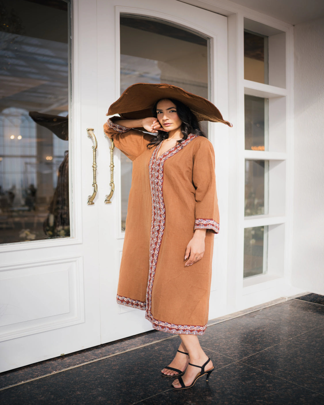 Mocca Embroidered Fine Wool Jacket