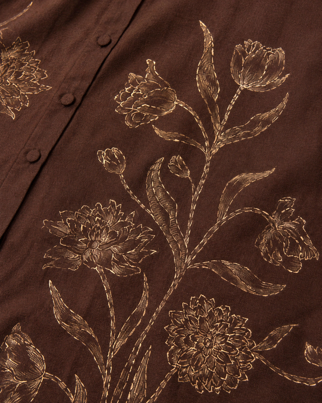 Brown Fine Wool Hand-painted Cape
