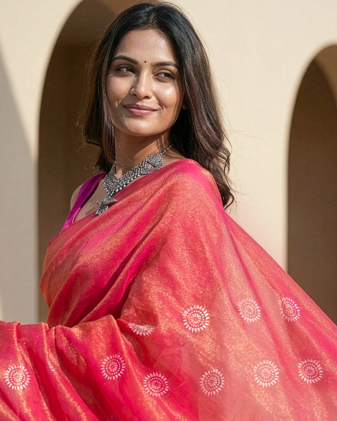 Scarlet Real Silver Saree in Tissue Silk