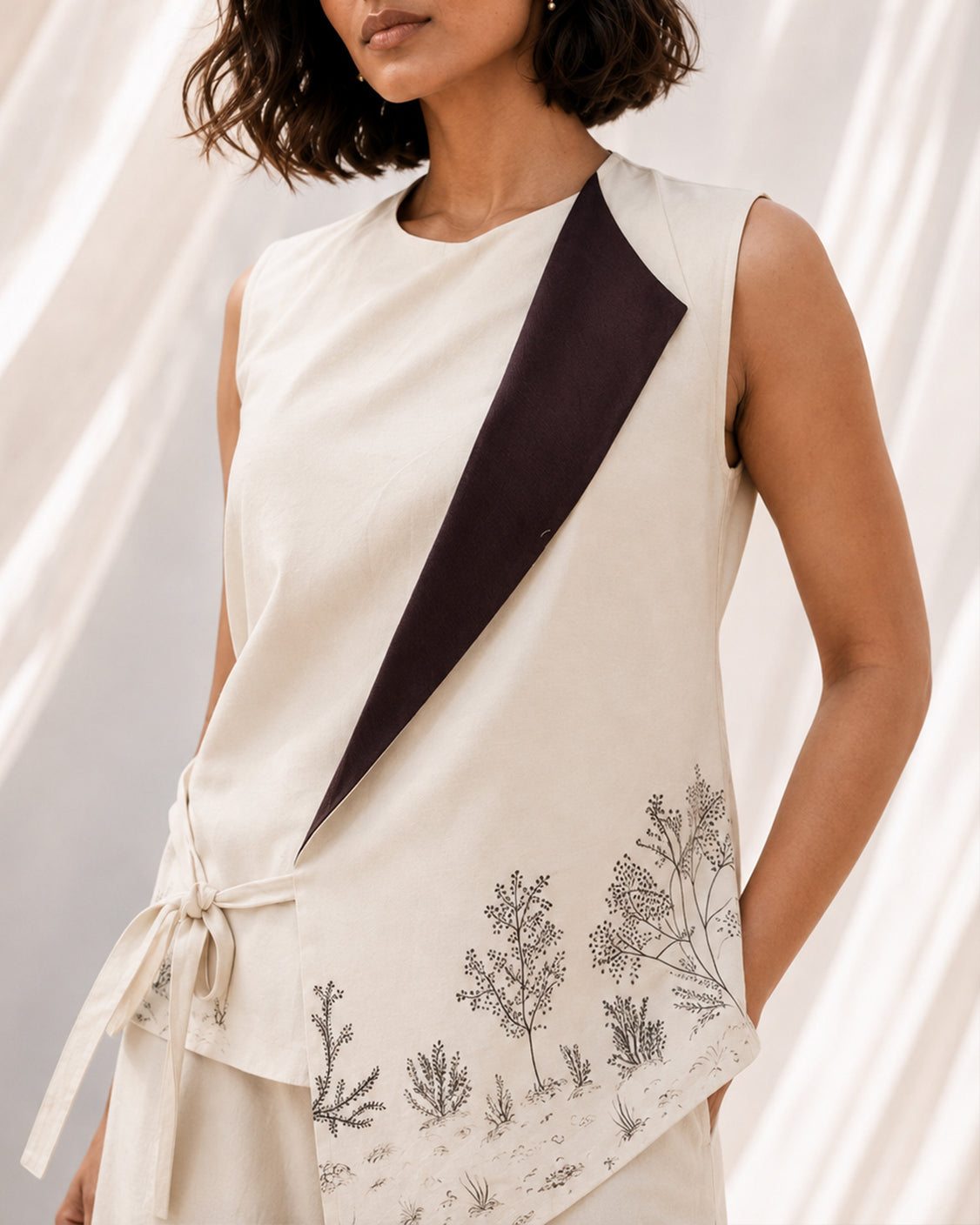 The Quiet Path — Ivory Chanderi Silk Set