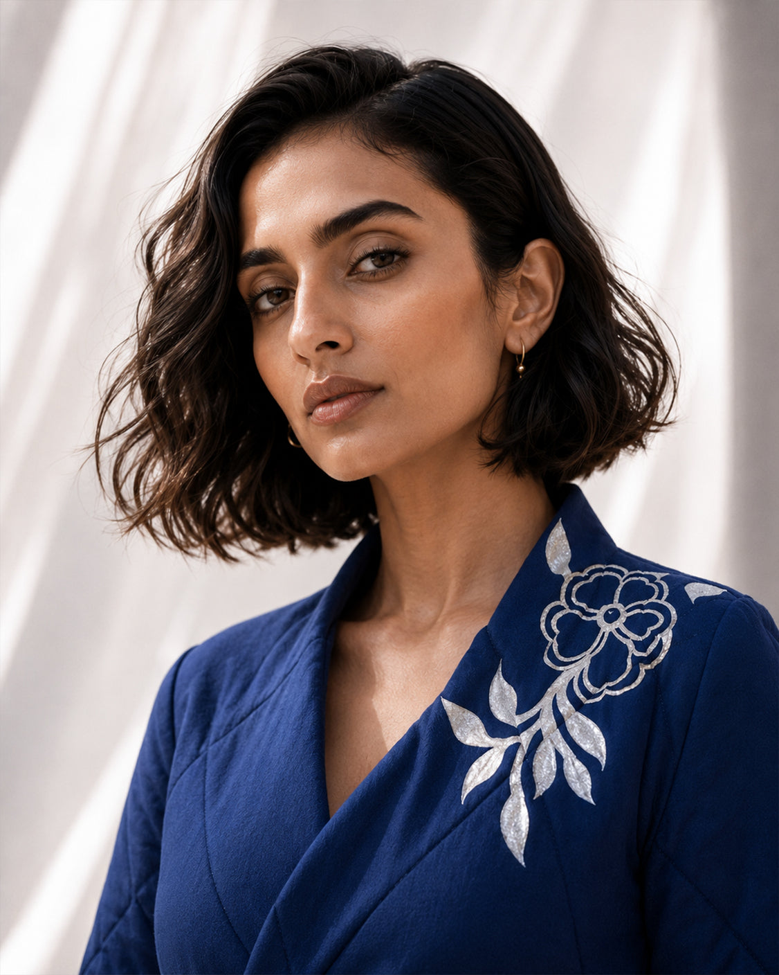 Night Walk — Deep Indigo Fine Wool Coat Dress