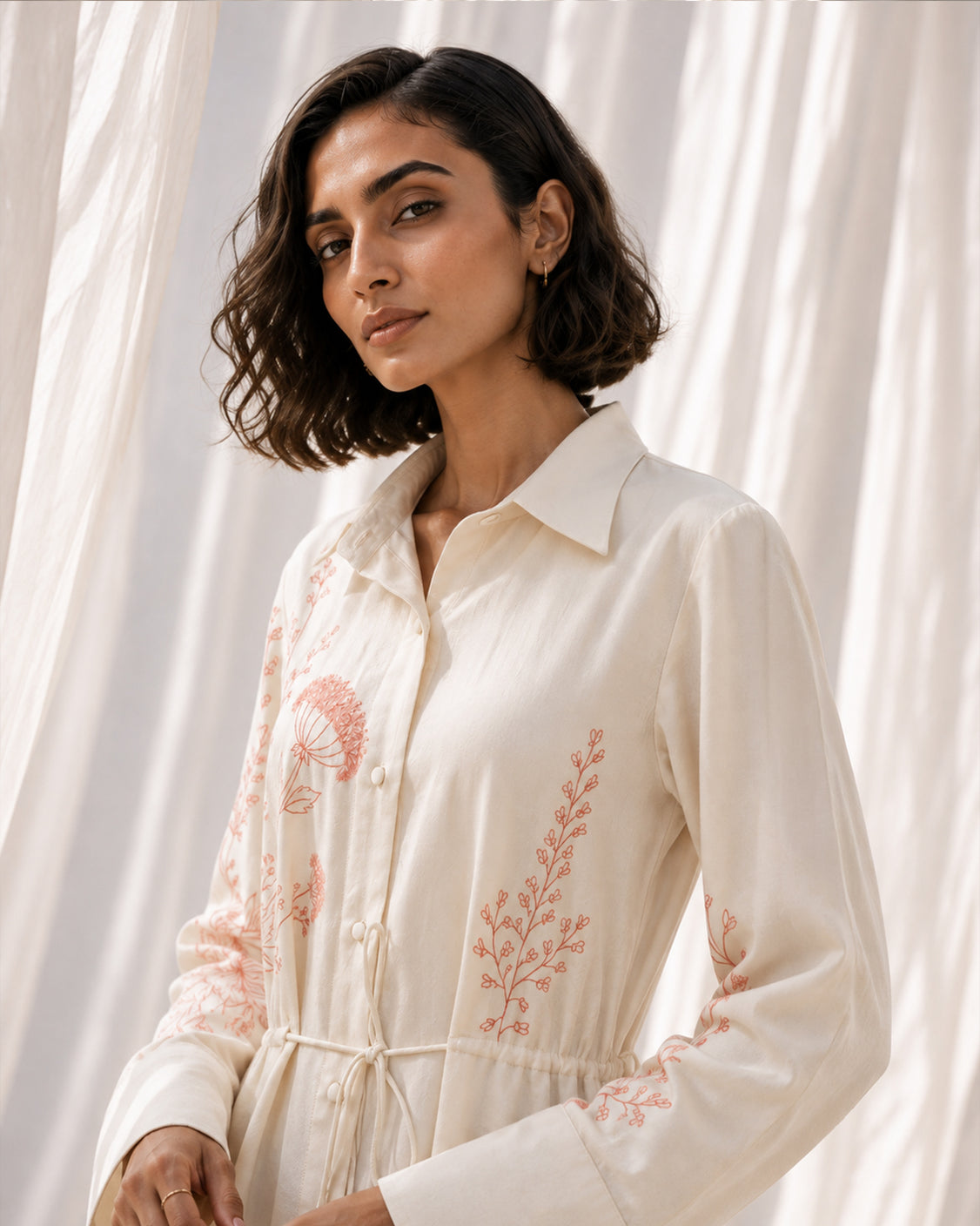 The Herbarium — Ivory Fine Wool Dress
