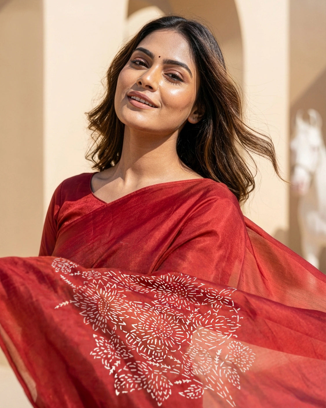 Maroon Real Silver Silk Saree