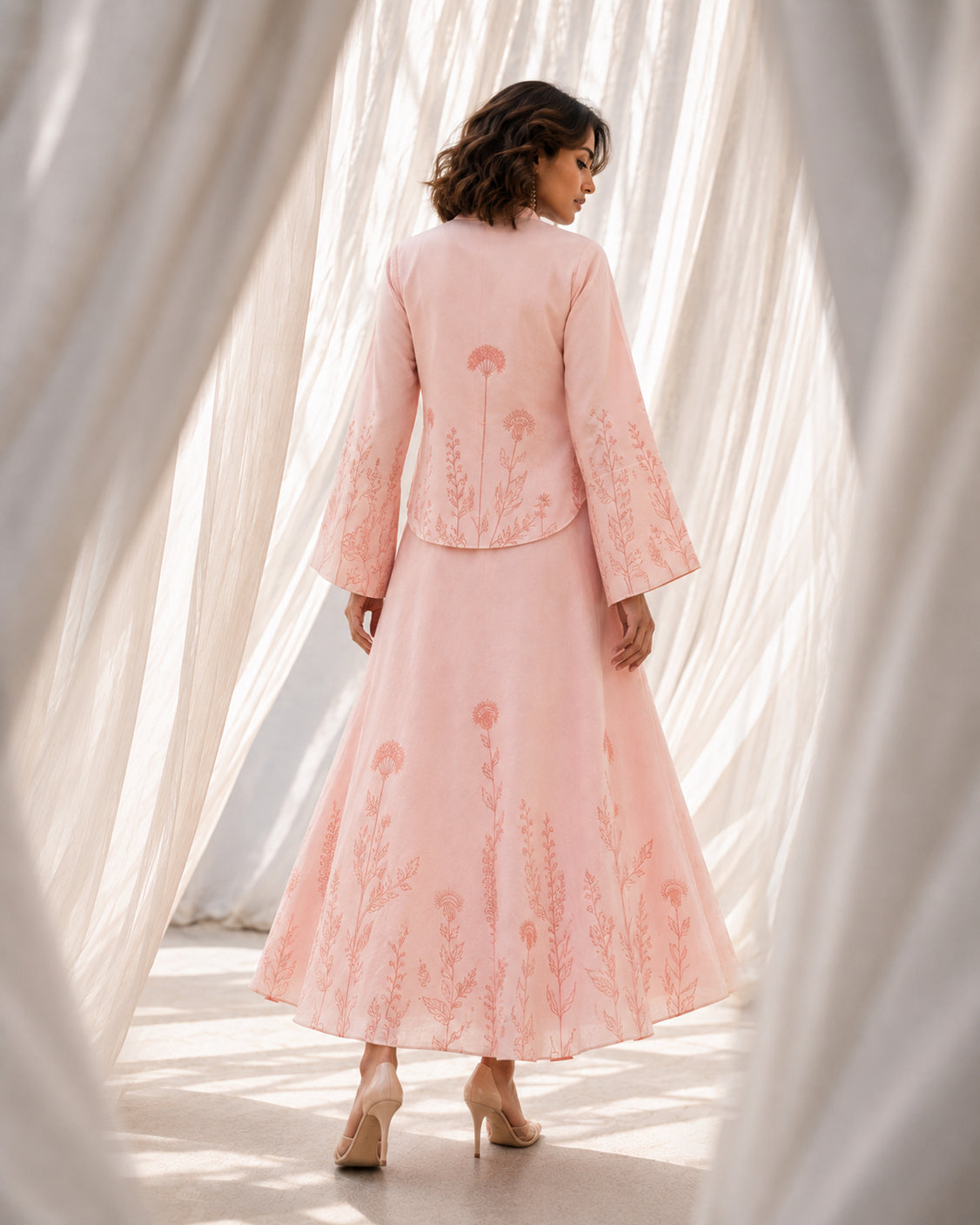 Winter Bloom —Blush Pink Fine Wool Set