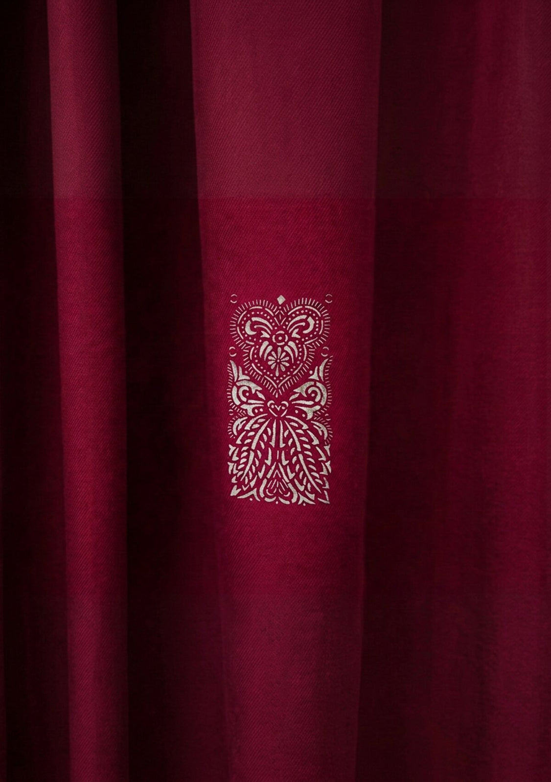 Maroon Ombre Real Silver Printed Mashru Dupatta