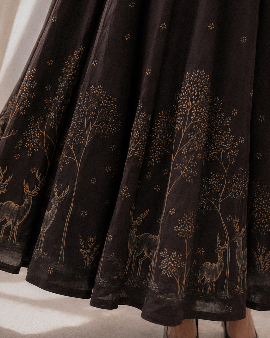 Into The Wild — Deep Brown Chanderi Silk Anarkali