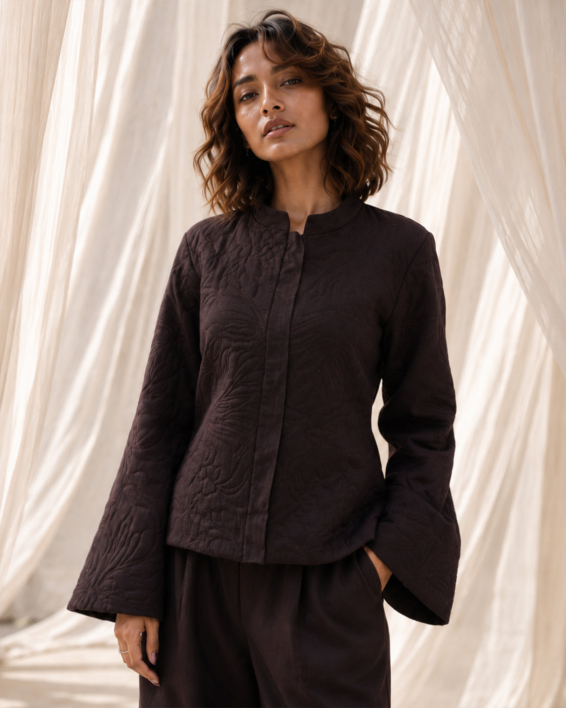 The Old Oak — Chocolate Brown Pashmina Set