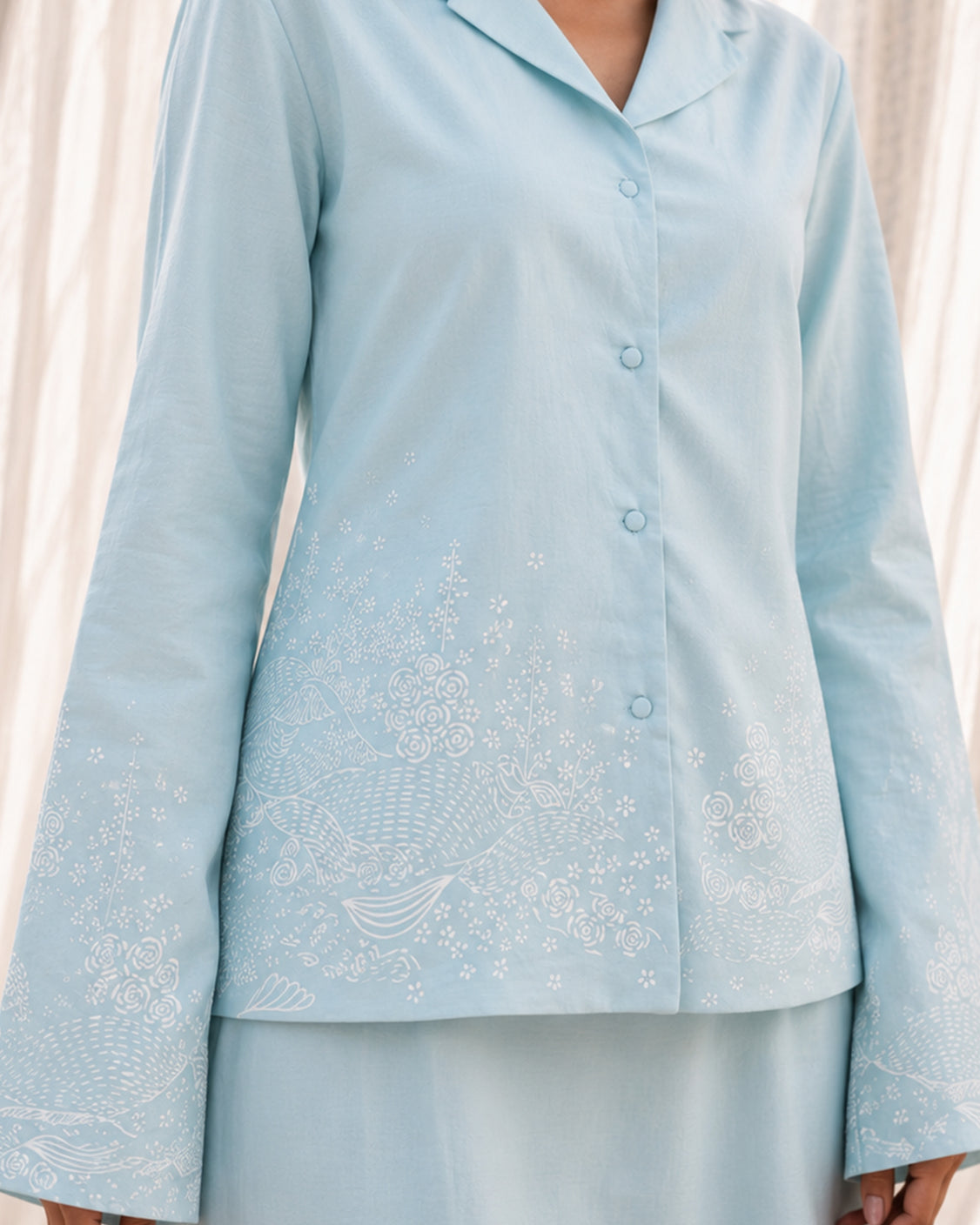 Blue Hour Powder Blue Chanderi Silk Set