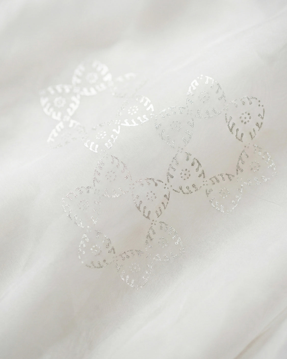 Pearl Organza Real Silver Saree