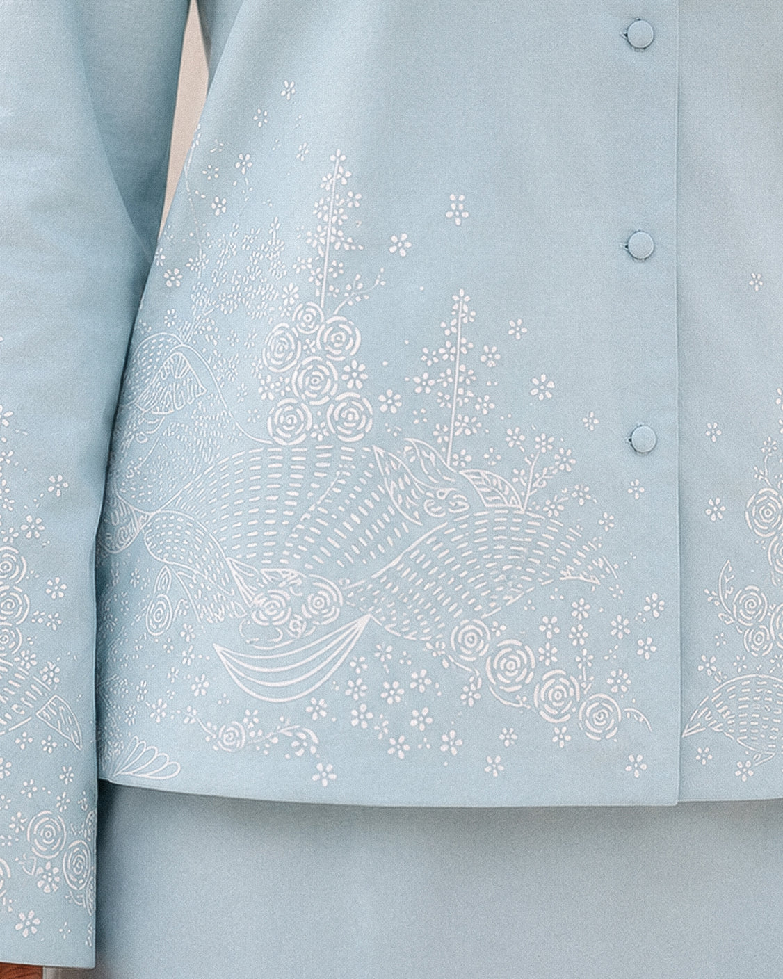 Blue Hour Powder Blue Chanderi Silk Set