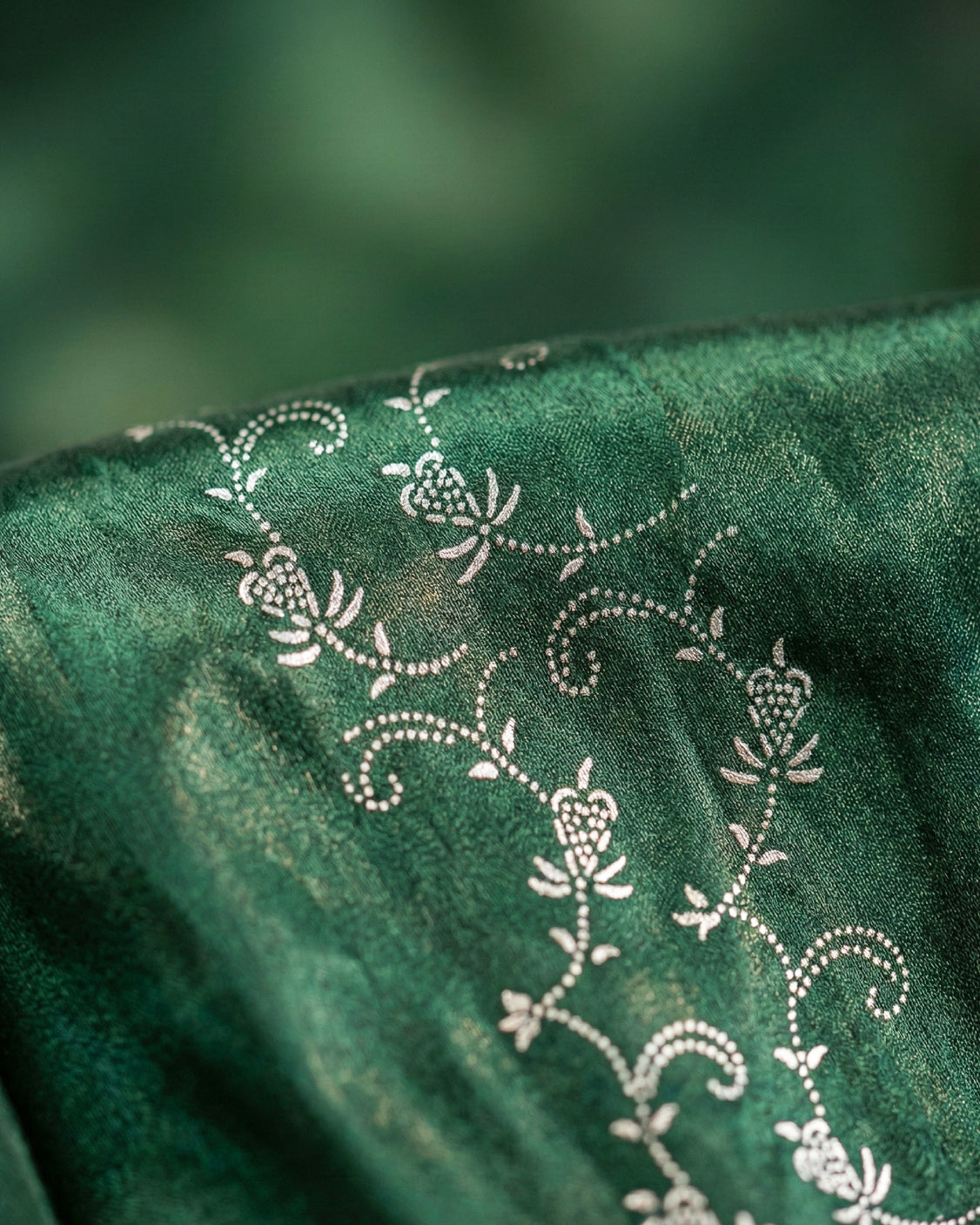 Squash Real Silver Saree in Tissue Silk