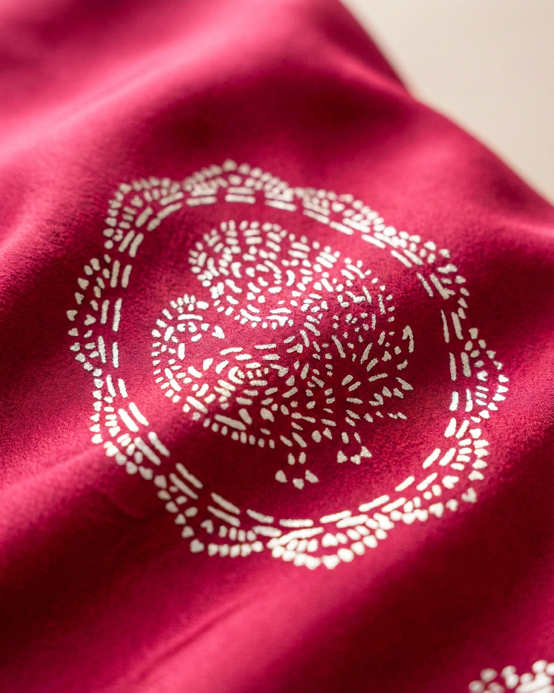 Wine Real Silver Organic Crepe Saree