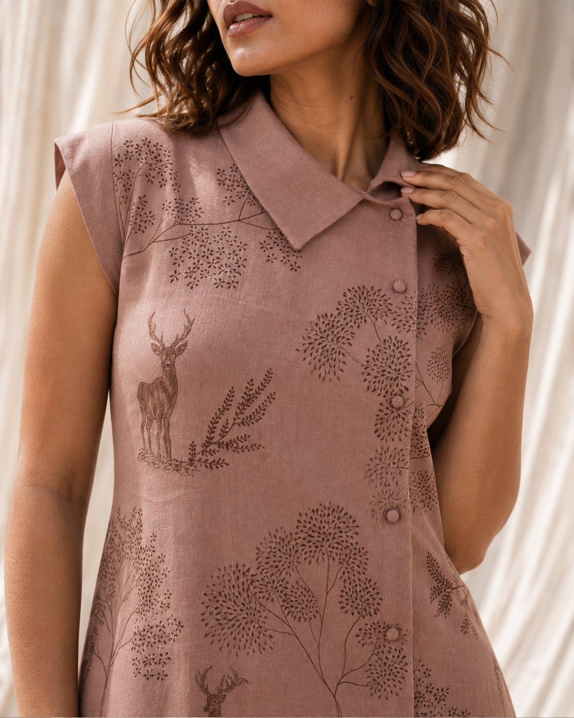 Woodland Walk — Light Brown Pashmina Dress