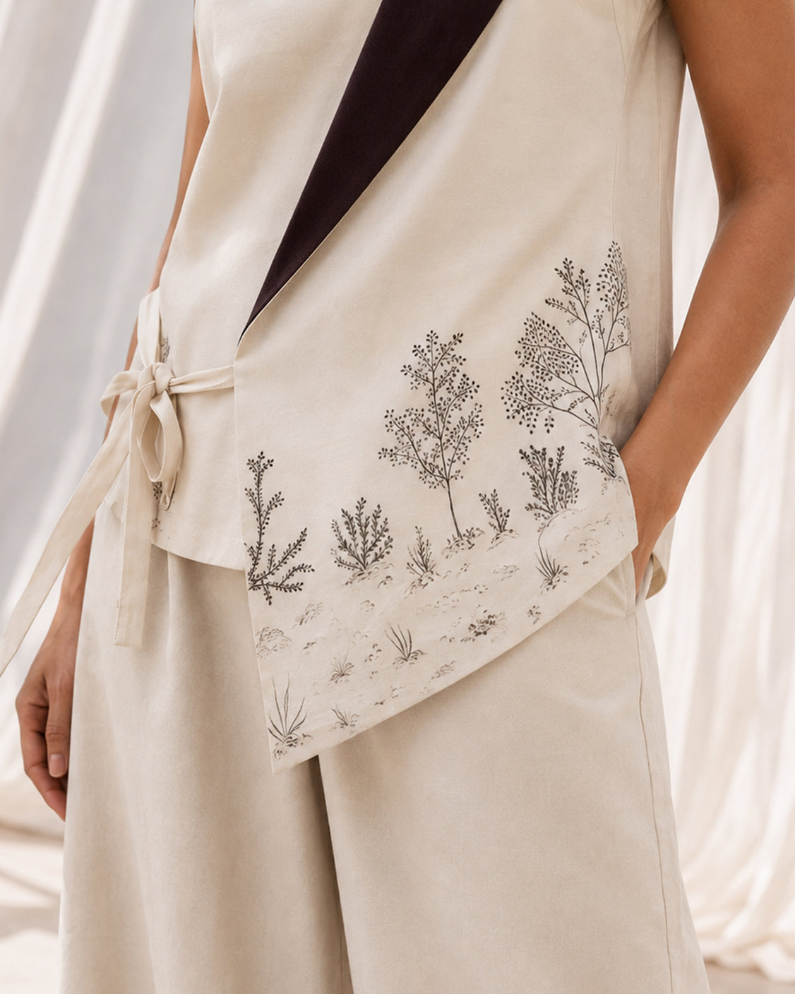 The Quiet Path — Ivory Chanderi Silk Set