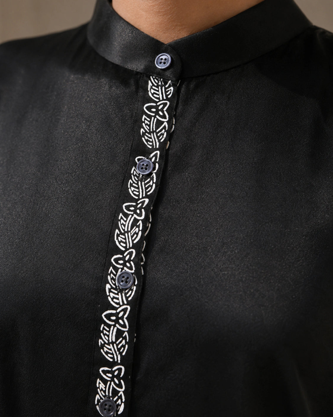 Midnight Real Silver Mashru Straight Dress