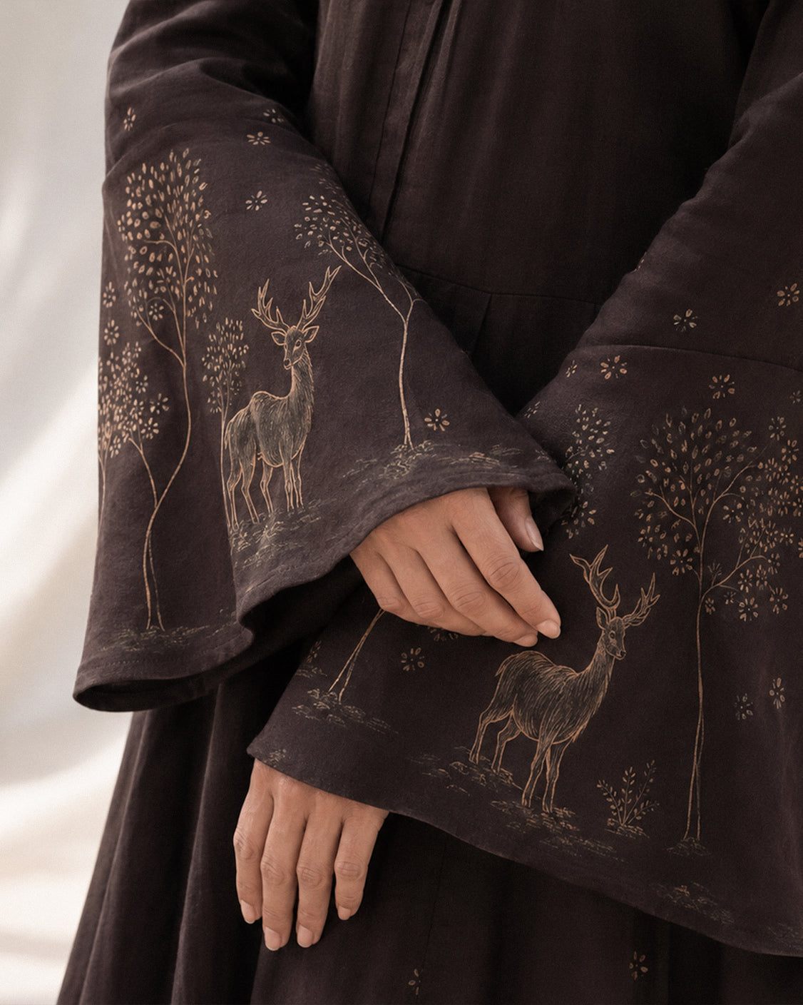 Into The Wild — Deep Brown Chanderi Silk Anarkali