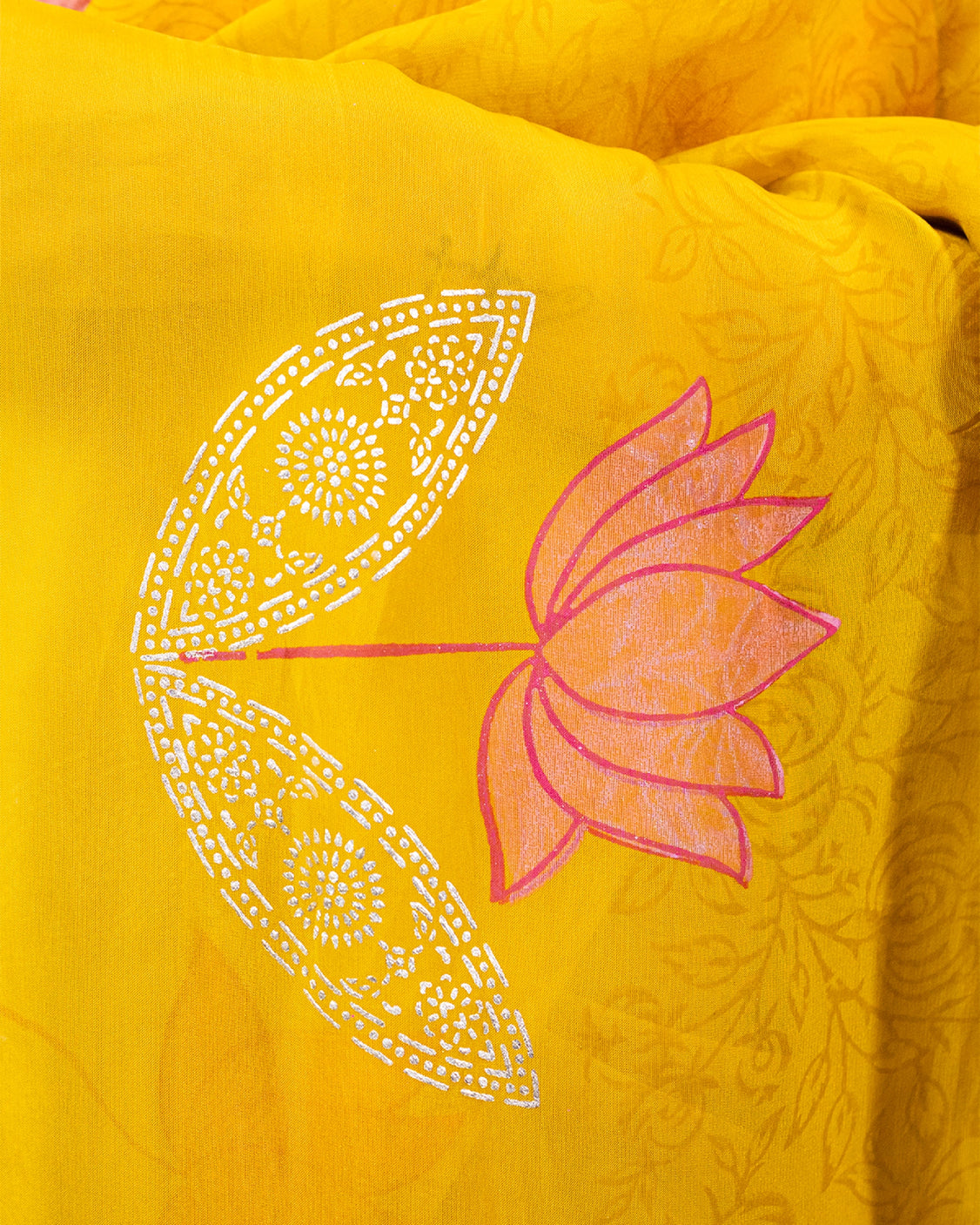 Honey Lotus Real Silver Organza Saree