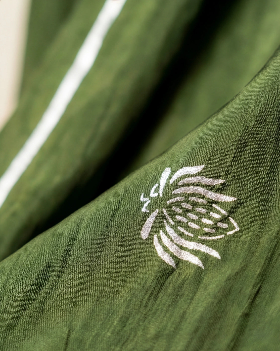 Sage Stripe Real Silver Silk Saree