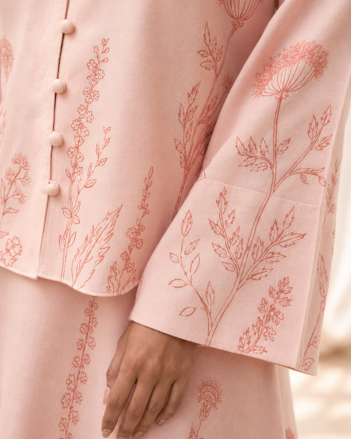 Winter Bloom —Blush Pink Fine Wool Set