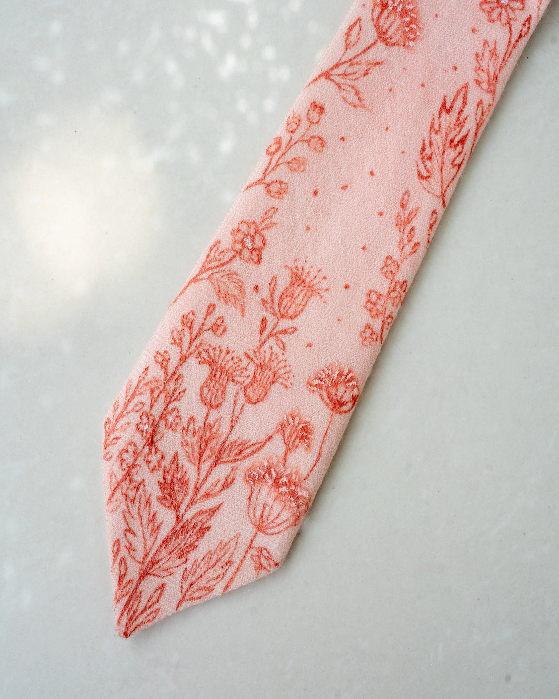 Pink Pure Pashmina Handpainte Pocket Square Set