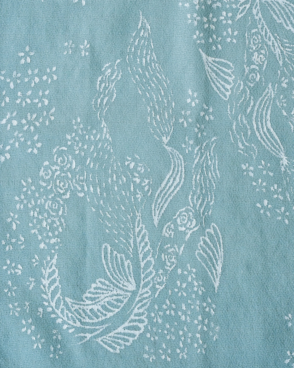Powder Blue Hand-Painted Chanderi Silk Scarf