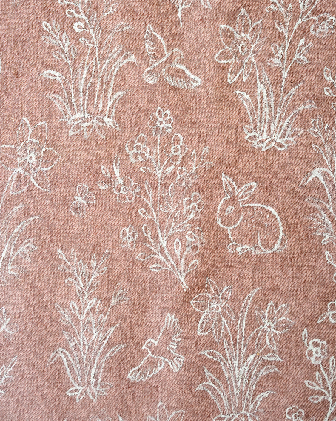 Dusty Rose Hand-Painted Chanderi Silk Scarf