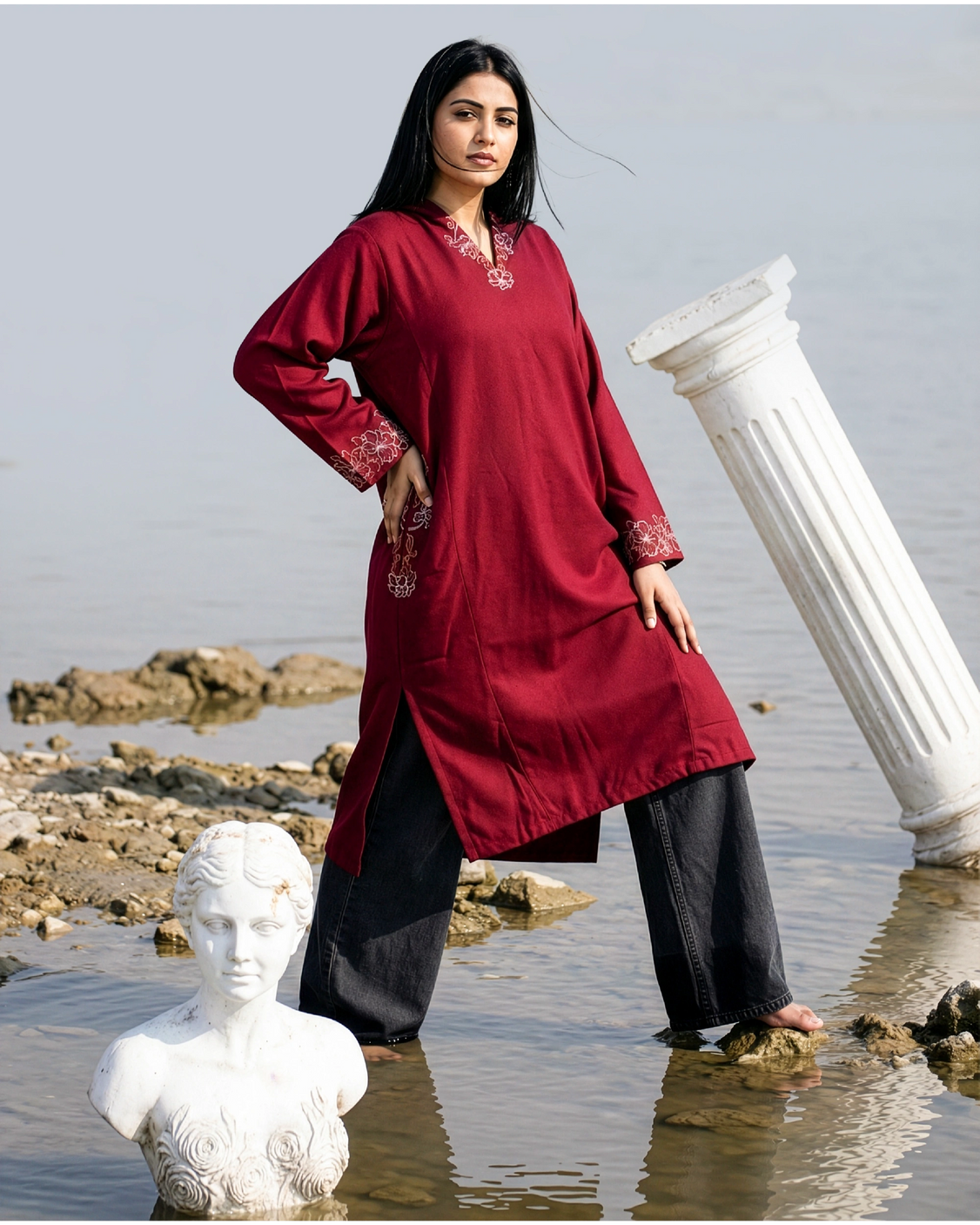 Cinnamon Bloom Hooded Handpainted Phiran