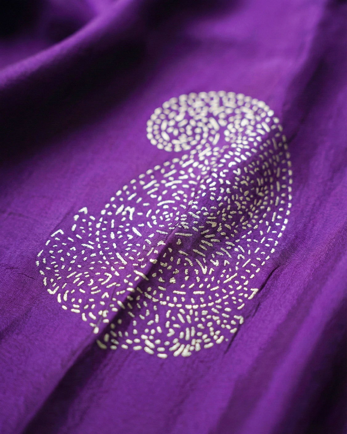 Grape Kiss Real Silver Silk Kaftan
